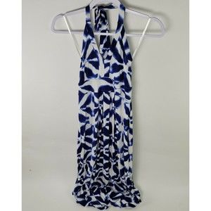 Banana Republic Dress Womens XS Maxi Halter Stretch Floral Long Tie Dye Rayon